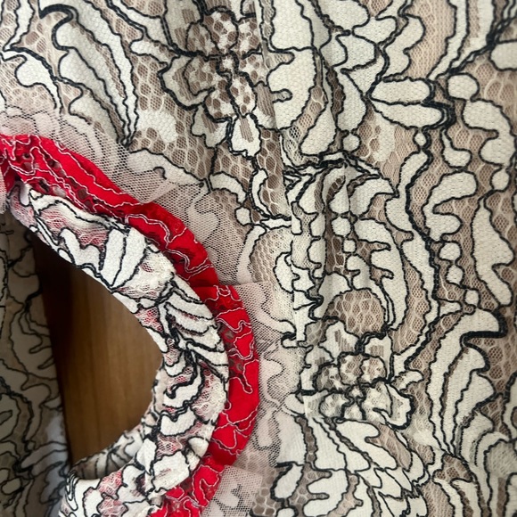 BCBG Lace Cutout Top with bell sleeves - Picture 3 of 4